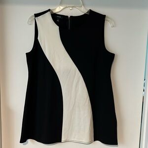 Alfani Black and Cream Artistic Design Tank Top Office Essential Size Small